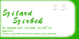 szilard szirbek business card